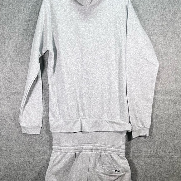 TUXY ‘The Summer Suit’ One-Piece Hooded Jumpsuit Shorts Gray Loungewear L NWT - Picture 2 of 12
